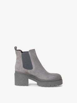 Tamaris Bottine Chelsea En Cuir - Gris | Bottines