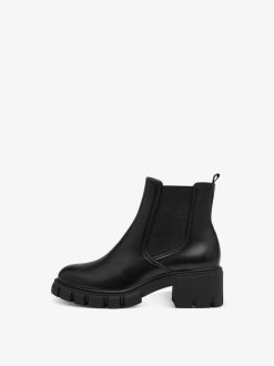 Tamaris Bottine Chelsea En Cuir - Noir | Bottines