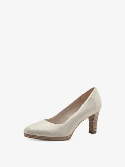 Tamaris Escarpins En Cuir - Beige | Pompes