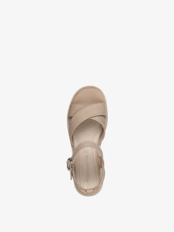 Tamaris Sandale En Cuir - Beige | Des Sandales