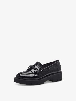 Tamaris Babouche En Cuir - Noir | Chaussures Basses Et Pantoufles