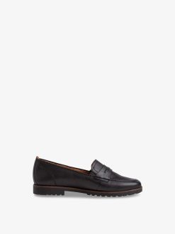 Tamaris Babouche En Cuir - Noir | Chaussures Basses Et Pantoufles