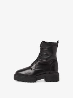 Tamaris Bottine En Cuir - Doublure Chaude Noire | Bottines