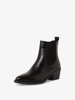 Tamaris Bottine En Cuir - Noir | Bottines