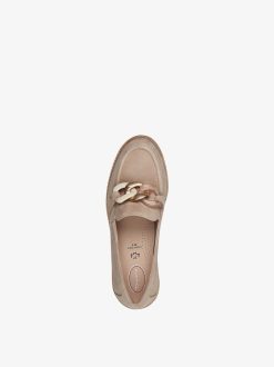 Tamaris Babouche En Cuir - Beige | Chaussures Basses Et Pantoufles