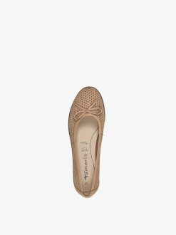 Tamaris Ballerine En Cuir - Marron | Ballerines