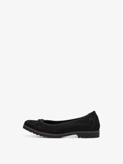 Tamaris Ballerine En Cuir - Noir | Ballerines