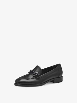 Tamaris Babouche En Cuir - Noir | Chaussures Basses Et Pantoufles