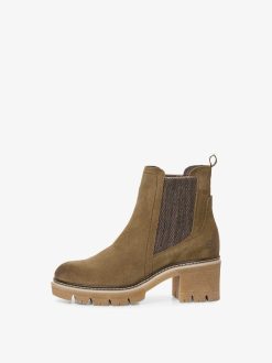 Tamaris Bottine Chelsea En Cuir - Vert | Bottines