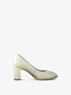 Tamaris Escarpins En Cuir - Beige | Pompes