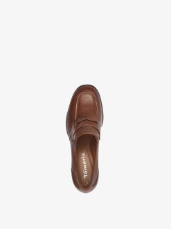 Tamaris Trotteur En Cuir - Marron | Chaussures Basses Et Pantoufles