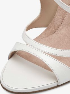 Tamaris Sandale A Talon En Cuir - Blanc | Des Sandales