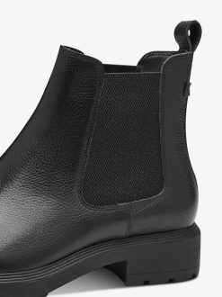 Tamaris Bottine Chelsea En Cuir - Noir | Bottines