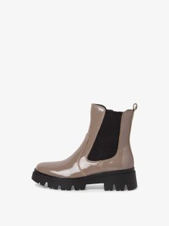 Tamaris Bottine Chelsea En Cuir - Marron | Bottines