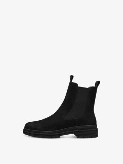 Tamaris Bottine Chelsea En Cuir - Noir | Bottines