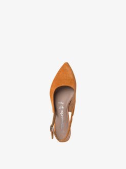 Tamaris Escarpins A Bride En Cuir - Orange | Pompes