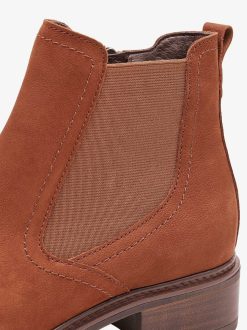 Tamaris Bottine Chelsea En Cuir - Marron | Bottines