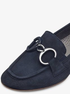 Tamaris Babouche En Cuir - Bleu | Chaussures Basses Et Pantoufles