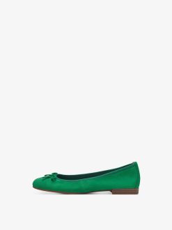 Tamaris Ballerine En Cuir - Vert | Ballerines