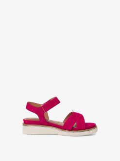 Tamaris Sandale A Talon En Cuir - Rose | Des Sandales