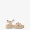 Tamaris Sandale A Talon En Cuir - Beige | Des Sandales