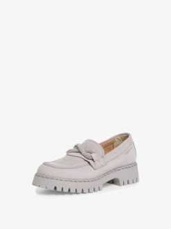 Tamaris Babouche En Cuir - Gris | Chaussures Basses Et Pantoufles