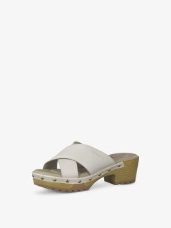 Tamaris Mule En Cuir - Blanc | Mules