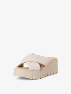 Tamaris Mule En Cuir - Beige | Mules