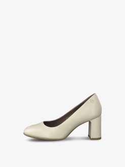 Tamaris Escarpins En Cuir - Beige | Pompes