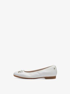 Tamaris Ballerine En Cuir - Blanc | Ballerines