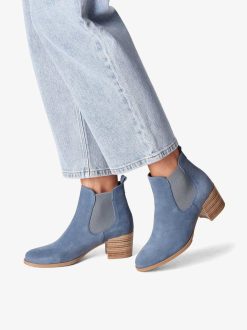 Tamaris Bottine Chelsea En Cuir - Bleu | Bottines