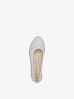 Tamaris Ballerine En Cuir - Blanc | Ballerines