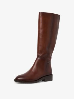 Tamaris Bottes En Cuir - Marron | Bottes