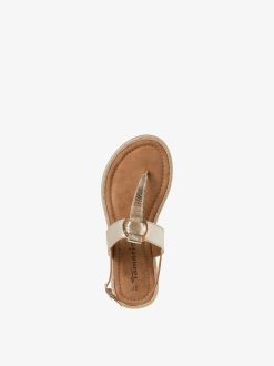 Tamaris Sandale En Cuir - Or | Des Sandales