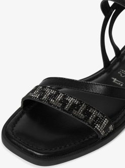 Tamaris Sandale En Cuir - Noir | Des Sandales