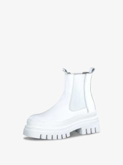 Tamaris Bottine Chelsea En Cuir - Blanc | Bottines