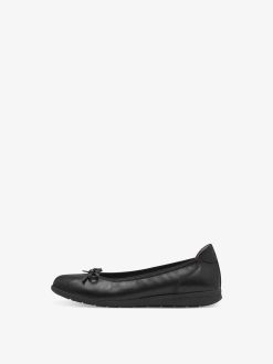 Tamaris Ballerine En Cuir - Noir | Ballerines