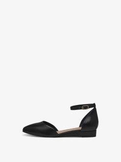 Tamaris Ballerine En Cuir - Noir | Ballerines