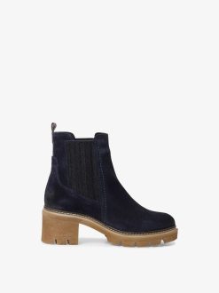 Tamaris Bottine Chelsea En Cuir - Bleu | Bottines