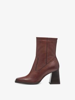 Tamaris Bottine En Cuir - Marron | Bottines