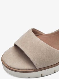 Tamaris Sandale A Talon En Cuir - Beige | Des Sandales