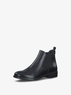 Tamaris Bottine Chelsea En Cuir - Noir | Bottines