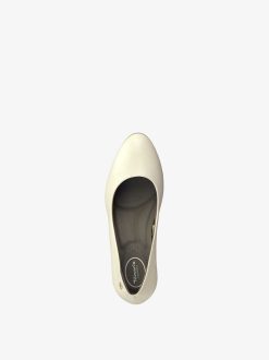 Tamaris Escarpins En Cuir - Beige | Pompes