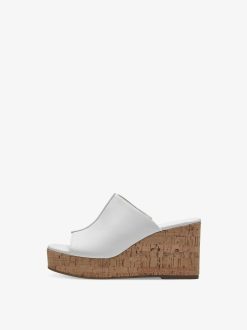 Tamaris Mule En Cuir - Blanc | Mules