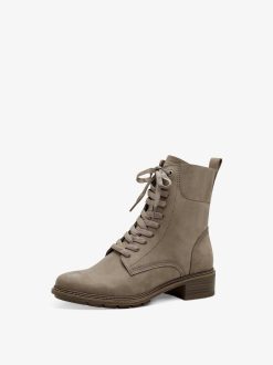 Tamaris Bottine En Cuir - Beige | Bottines