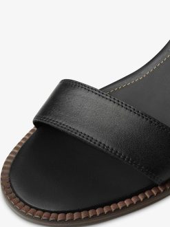 Tamaris Sandale A Talon En Cuir - Noir | Des Sandales