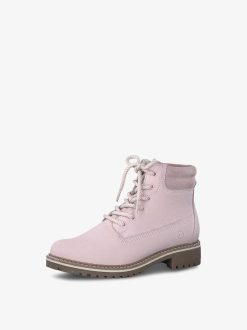 Tamaris Bottine En Cuir - Rose | Bottines