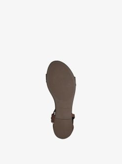 Tamaris Sandale En Cuir - Marron | Des Sandales