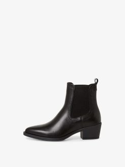 Tamaris Bottine En Cuir - Noir | Bottines