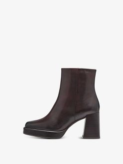 Tamaris Bottine En Cuir - Marron | Bottines